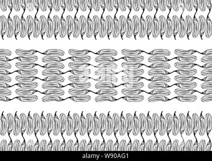 Ethnic style fabric print. Vector graphics. White seamless background with borders Stock Vector