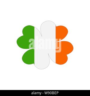 Clover leaf on flag element background for happy St. Patricks Day - Vector Stock Vector