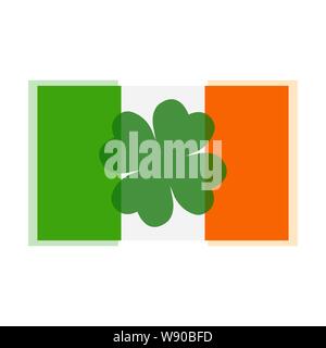 Clover leaf on flag element background for happy St. Patricks Day - Vector Stock Vector