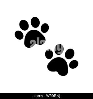 dog paw vector footprint icon logo french bulldog cat puppy kitten cartoon symbol sign illustration doodle - Vector Stock Vector