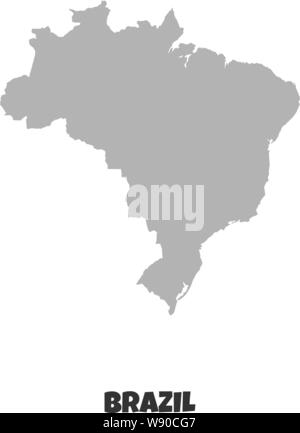 map of Brazil vector icon isolated on white background. - Vector illustration Stock Vector
