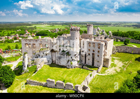 medieval castle ruins located in Ogrodzieniec, Poland Stock Photo