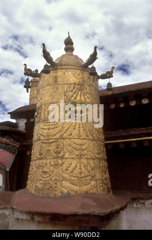 View of a Buddha clock at the Potala Palace in Lhasa, southwest Chinas Tibet Autonomous Region. Stock Photo