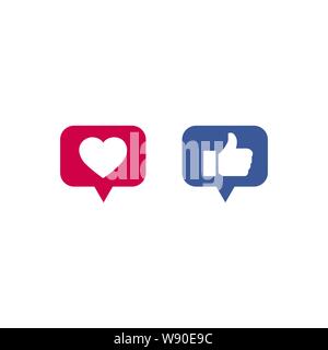 Button icons like on social media sites. Stock Vector