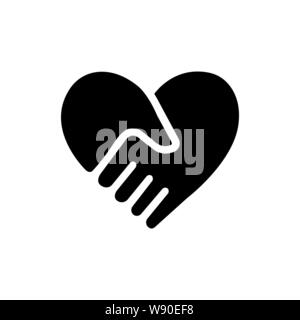 Handshake Forms The Heart Icon Vector Image and Illustration Stock Vector