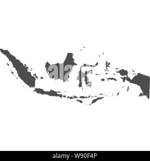 High quality map of Indonesia with borders of the regions on white background - Vector illustration Stock Vector