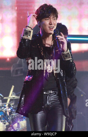 South Korean singer and actor Lee Min-ho performs during his