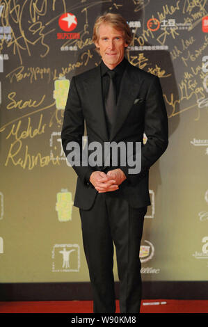 American director Michael Bay poses on the red carpet for the closing ceremony of the 17th Shanghai International Film Festival in Shanghai, China, 22 Stock Photo