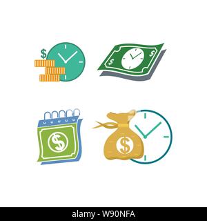 Calendar with payday calculator concept vector isolated illustration Stock Vector