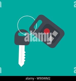 Car key security icon. Flat illustration of car key security vector icon for web design Stock Vector