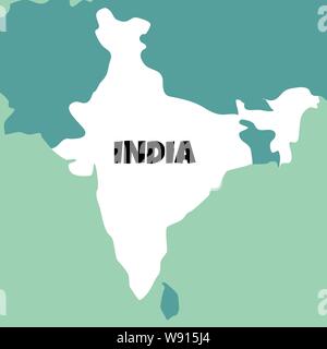 Illustration of detailed map of India on colored back Stock Vector