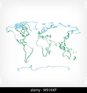 drawing ecology world map Stock Vector
