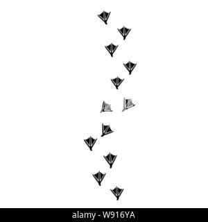 Swan Walking Foot print designs Stock Vector