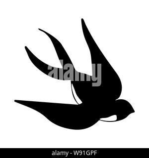 Vector illustration of swallow in simple style Stock Vector