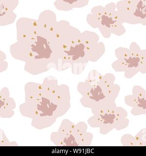 Vector seamless pattern of spring cherry blossoms Stock Vector
