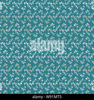 seamless vector organic doodle pattern with wavy lines and colored loops Stock Vector
