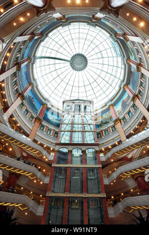 Interior view of the dome of the Global Harbor shopping center in Shanghai, China, 7 July 2013.   A mega commercial complex opened on Friday (5 July 2 Stock Photo