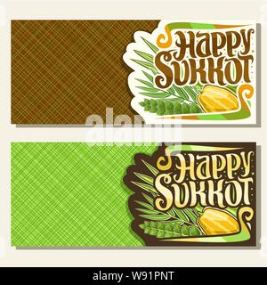 Vector banners for jewish holiday Sukkot Stock Vector