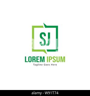 Initial SJ logo template with modern frame. Minimalist SJ letter logo vector illustration design Stock Vector