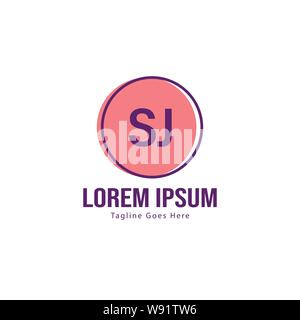 Initial SJ logo template with modern frame. Minimalist SJ letter logo vector illustration design Stock Vector