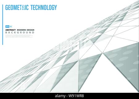 Abstract technology triangle perspective cover design background. Use for poster, artwork, template design. illustration vector eps10 Stock Vector