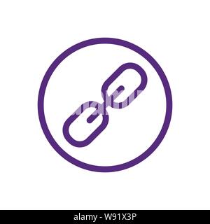 Website Link & Connectedness Icon with Chain Link Stock Vector