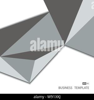 Abstract gray business triangles template 3d decoration design. Use for poster, ad, artwork, print, flyer. illustration vector eps10 Stock Vector