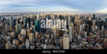 New York, USA - January 20, 2017: View of northern Manhattan from the top of the Empire State Building. Stock Photo