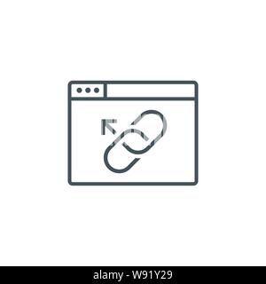 Website Link & Connectedness Icon with Chain Link Stock Vector
