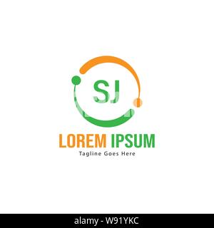 Initial SJ logo template with modern frame. Minimalist SJ letter logo vector illustration design Stock Vector