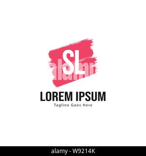 Initial SL logo template with modern frame. Minimalist SL letter logo vector illustration design Stock Vector