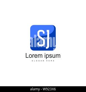 Initial SJ logo template with modern frame. Minimalist SJ letter logo vector illustration design Stock Vector