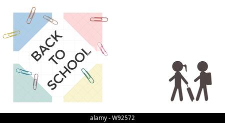 Back to school vector illustration banner Stock Vector