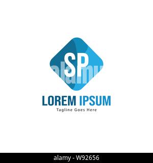 Initial SP logo template with modern frame. Minimalist SP letter logo vector illustration design Stock Vector