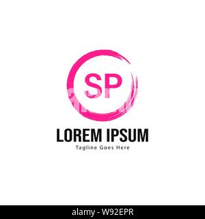 Initial SP logo template with modern frame. Minimalist SP letter logo vector illustration design Stock Vector