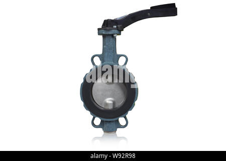 Butterfly valve type used in oil and gas industry isolated on white background. Stock Photo