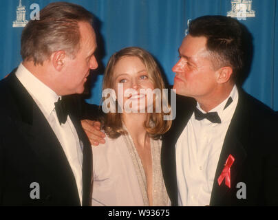 Anthony Hopkins, Jodie Foster, Johnathan Demme, 1992, Oscars, Photo By Michael Ferguson/PHOTOlink Stock Photo