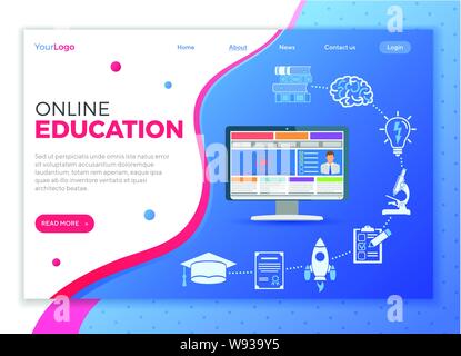 Online Education Infographics Stock Vector