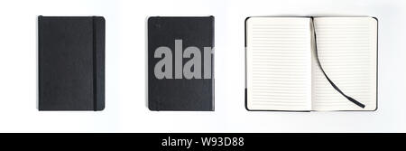 black notebook on white background with clipping path Stock Photo