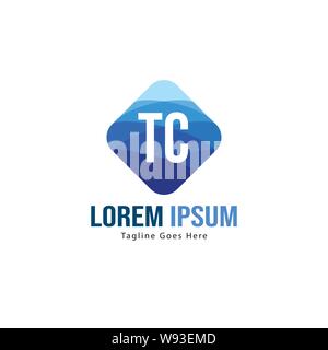 Initial TC logo template with modern frame. Minimalist TC letter logo vector illustration design Stock Vector