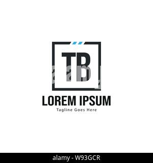 Initial TB logo template with modern frame. Minimalist TB letter logo vector illustration design Stock Vector