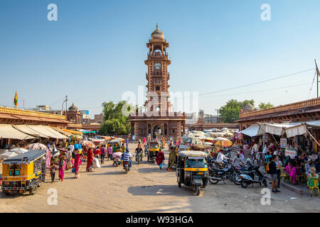 Jodhpur, India - October 6, 2017: Famous victorian Clock Tower in Jodhpur, India Stock Photo