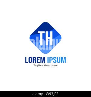 Initial TH logo template with modern frame. Minimalist TH letter logo vector illustration design Stock Vector