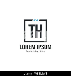 Initial TH logo template with modern frame. Minimalist TH letter logo vector illustration design Stock Vector