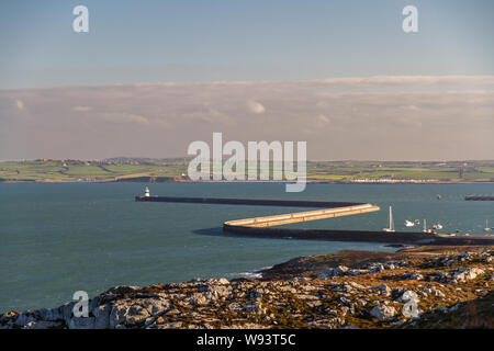 Holyhead breakwater is the longest in the UK. Wales, United Kingdom, landscape. Stock Photo