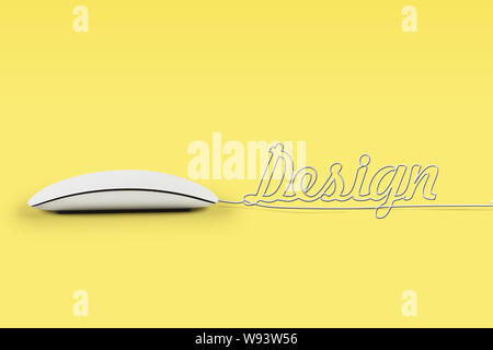 Computer mouse with its wire making a word design Stock Photo