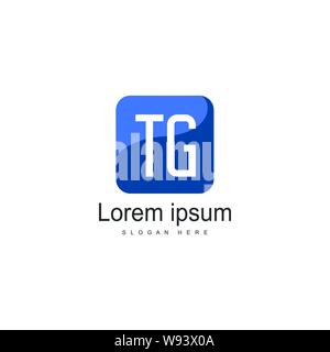Initial TG logo template with modern frame. Minimalist TG letter logo vector illustration design Stock Vector