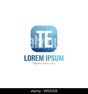 Initial TE logo template with modern frame. Minimalist TE letter logo vector illustration design Stock Vector
