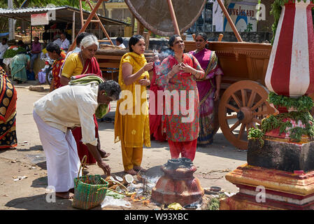 ceremony at Ranganathaswamy Temple, Srirangapatna, Karnataka, India Stock Photo