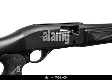 modern black shotgun isolated on white background Stock Photo